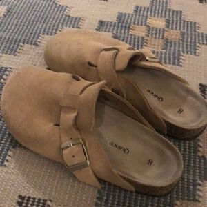 Quince Water Repellent Suede Clog Mule